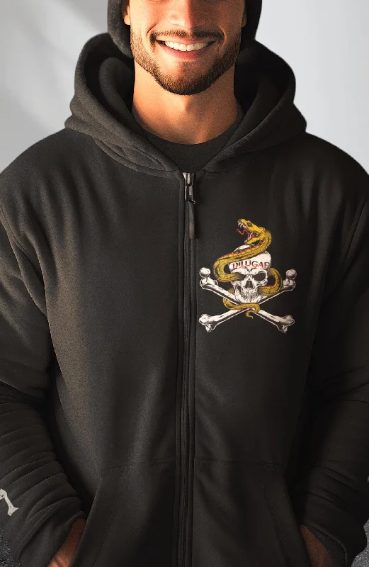 Don't tread snake/ skull zip up Hoody