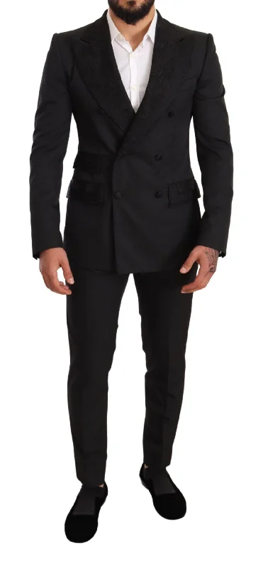 Dolce & Gabbana Elegant  Floral Brocade Men's Suit