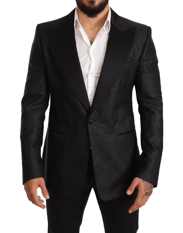 Dolce & Gabbana Elegant  Metallic Slim Fit Blazer Men's Jacket