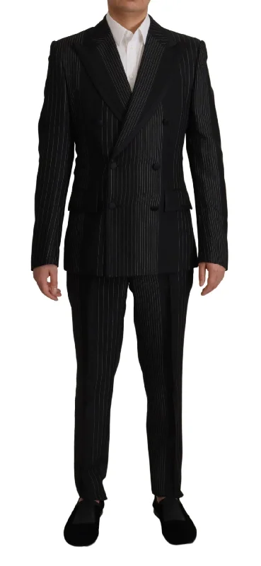 Dolce & Gabbana Elegant  Striped Slim Fit Two-Piece Men's Suit