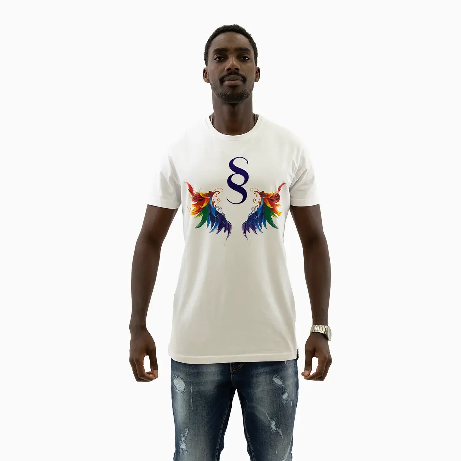 Men's Wings Graphic White T Shirt