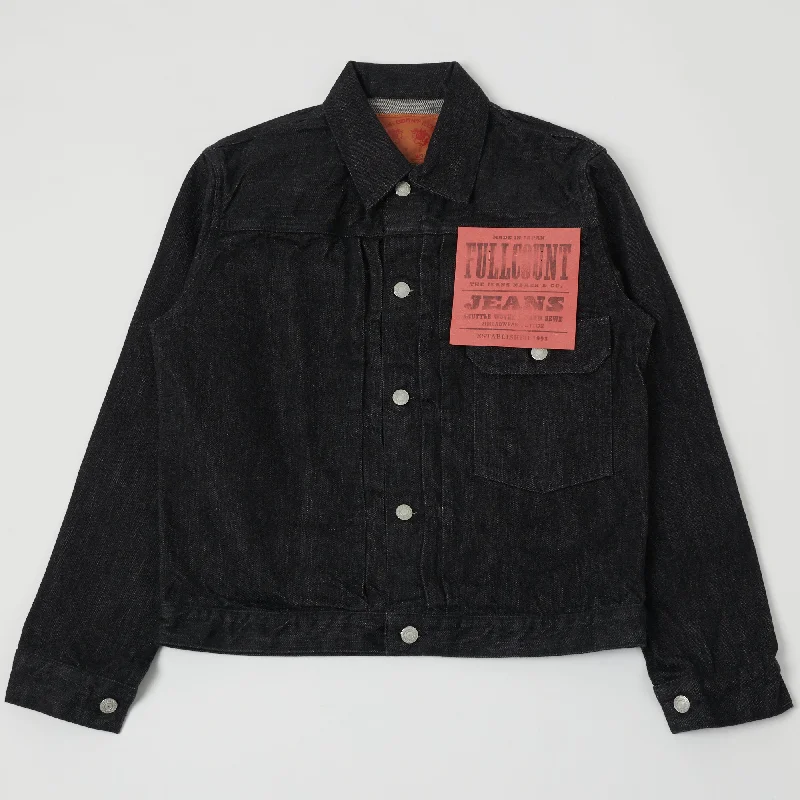 Full Count 2107BK 13.5oz Type I Denim Jacket - Black One Wash