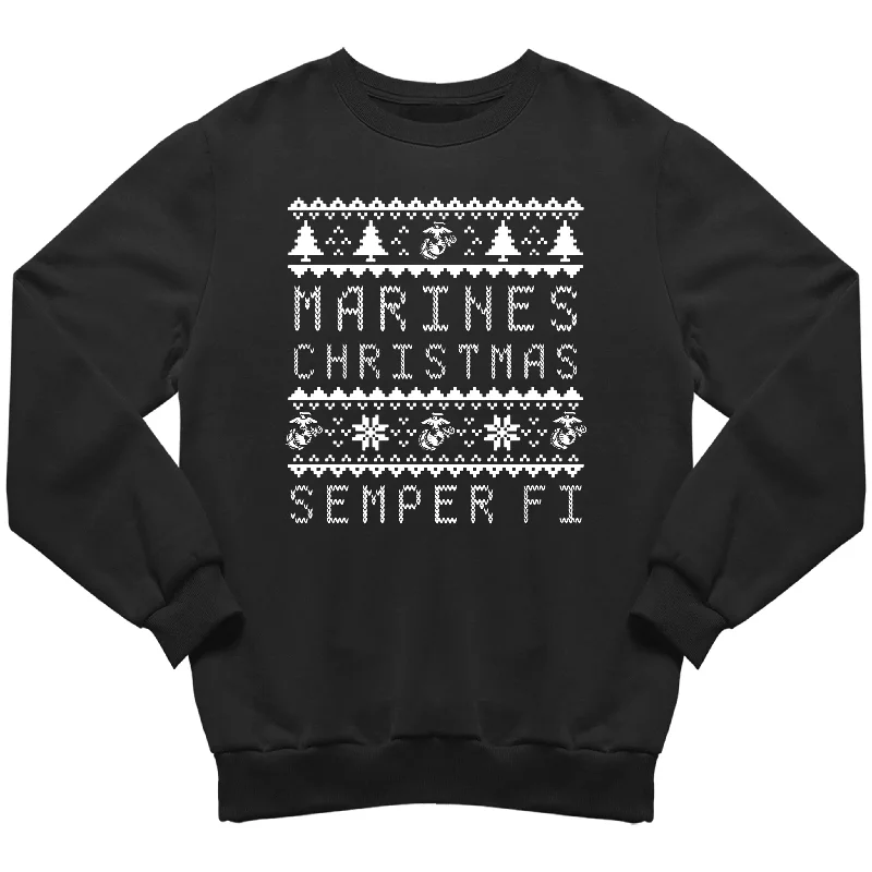 Marines Christmas Sweatshirt Black