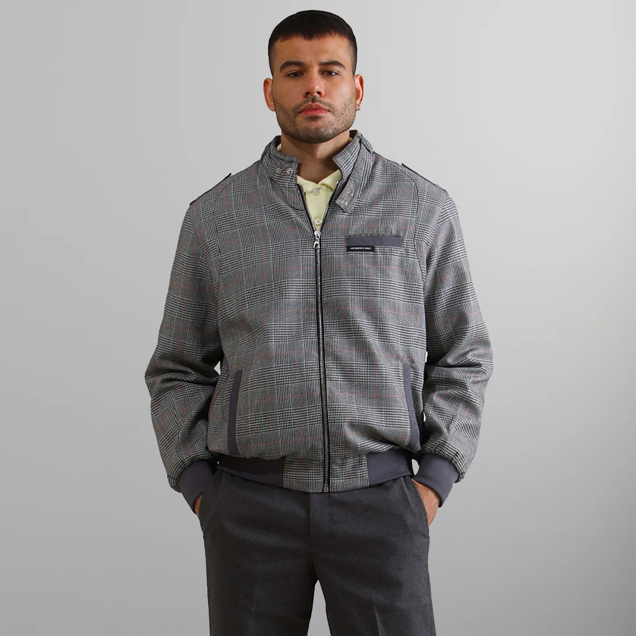 men's jackets with water-tight inner pockets-Men's Anderson Glen Plaid Iconic Racer Jacket