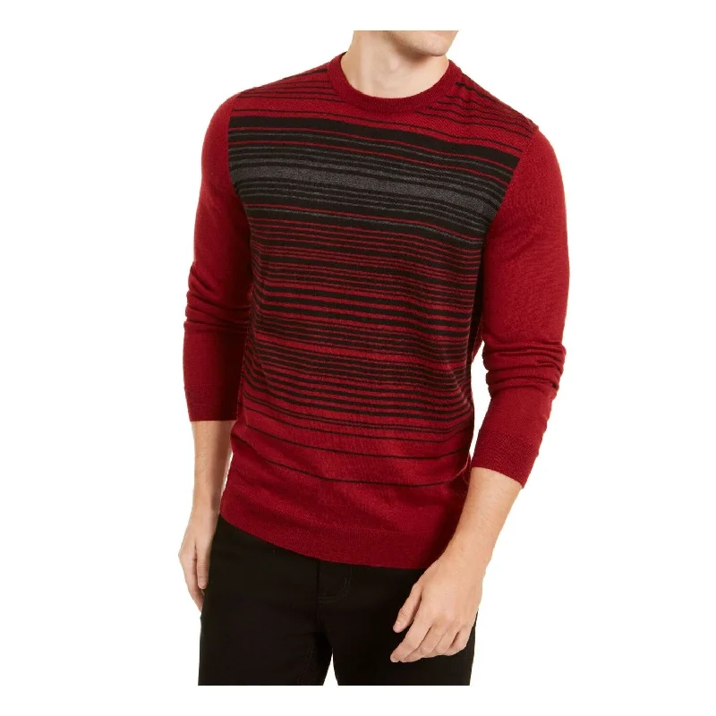 Alfani Men's Striped Sweater Red Size Small