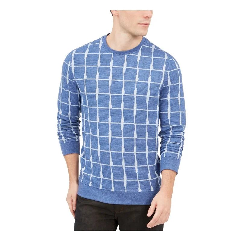 Alfani Men's Textured Grid Pullover Jacquard Blue Size 2 Extra Large