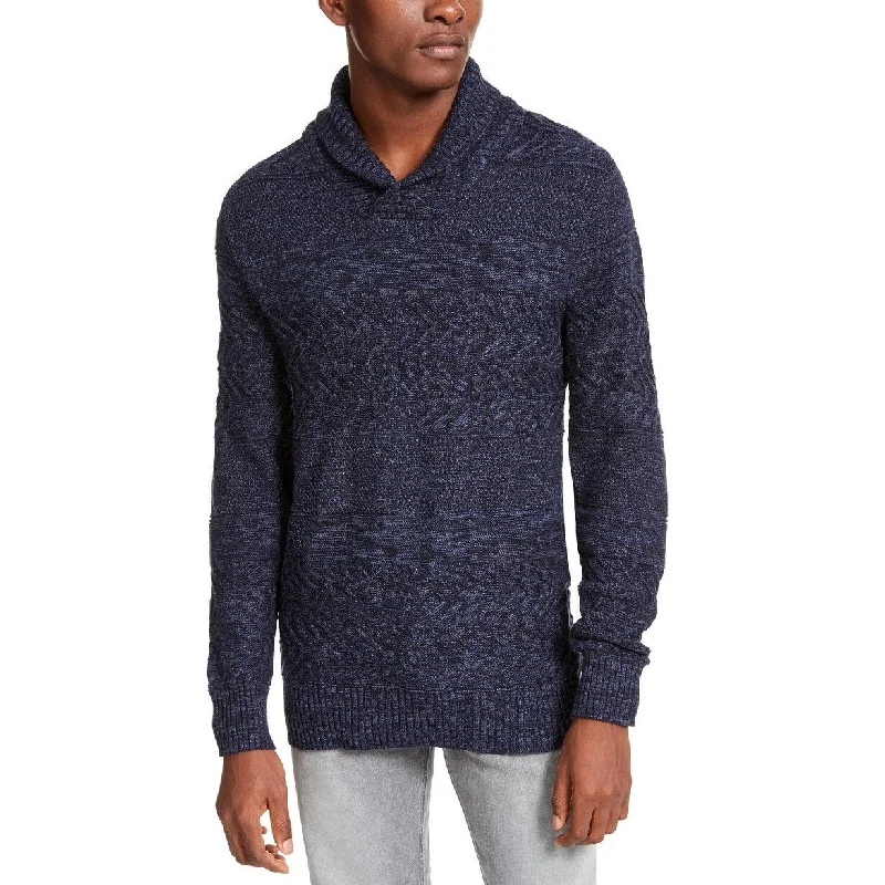 American Rag Men's Multi-Textured Shawl-Collar Sweater Navy Size Large