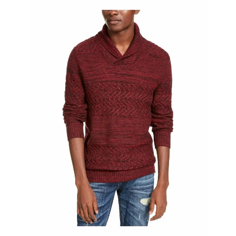 American Rag Men's Multi-Textured Shawl-Collar Sweater Red Size 2XL