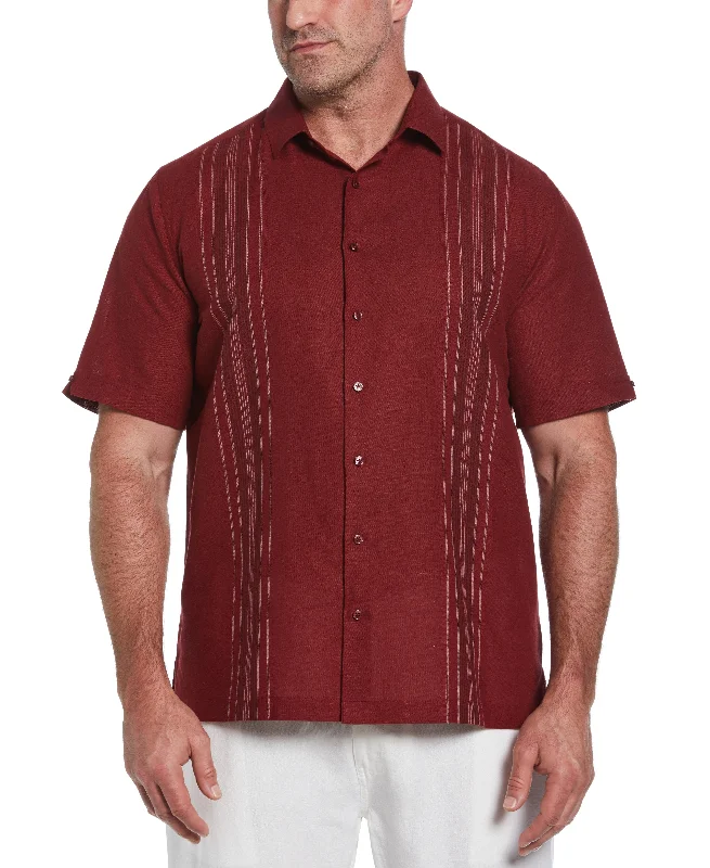 Big & Tall Linen Blend Yarn Dyed Panel Shirt