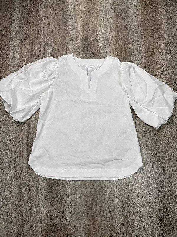 Blouse Short Sleeve By Chicos In White, Size: S