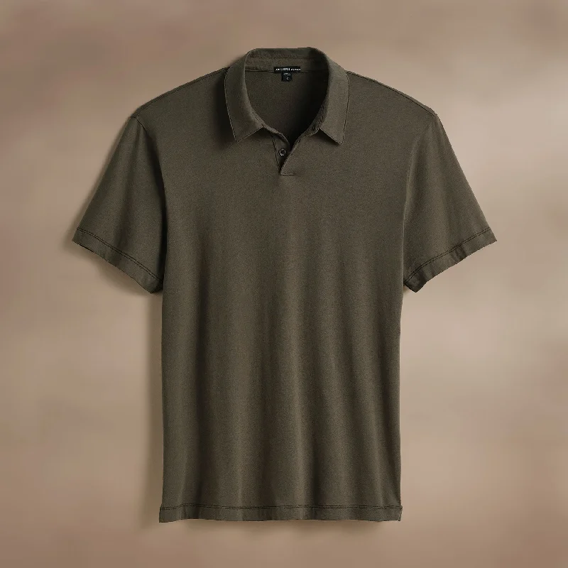 Brushed Lotus Polo - Army Green