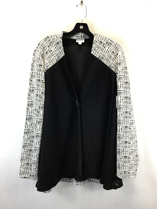 Cardigan By Avenue In Black & White, Size: 2x