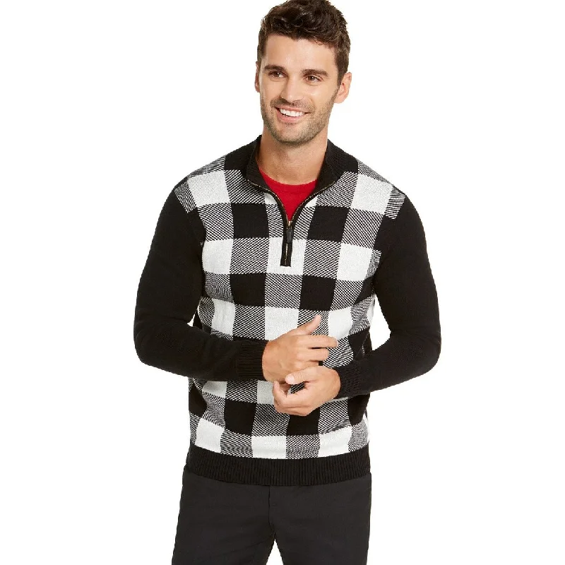 Charter Club Men's Buffalo Check Family Sweater Black Size Large