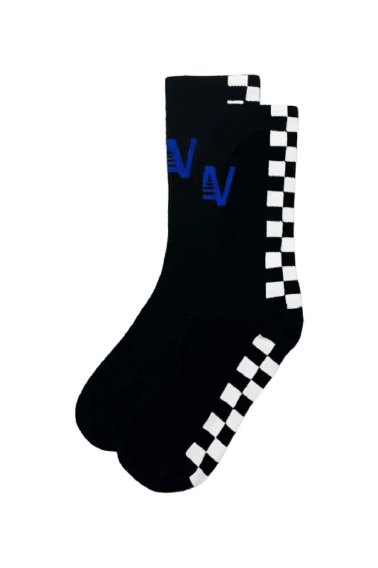 CHECKERED SOCK - BLACK // WHITE