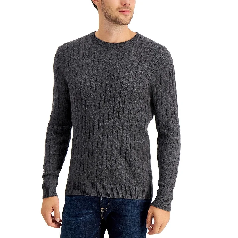 Club Room Men's Cable-Knit Sweater Gray Size 2 Extra Large