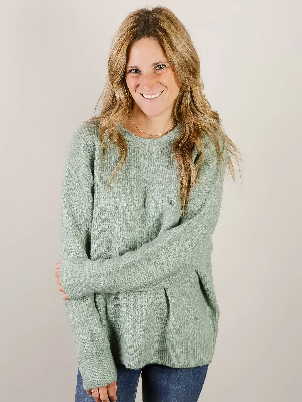 Dark Mint Cozy Pocket Sweater