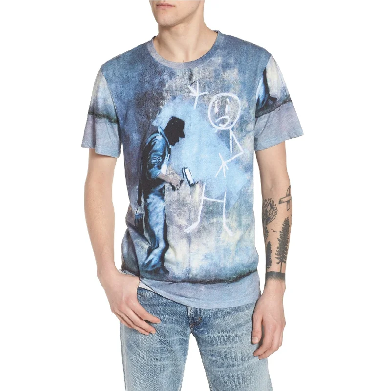 Elevenparis Mens Grey Ghost Graphic T-Shirt