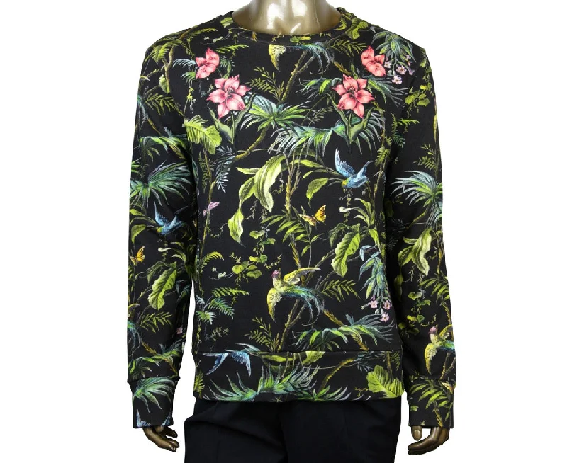 Gucci Men's Tropical Jungle  /  / blue / pink Felted Cotton Sweatshirt