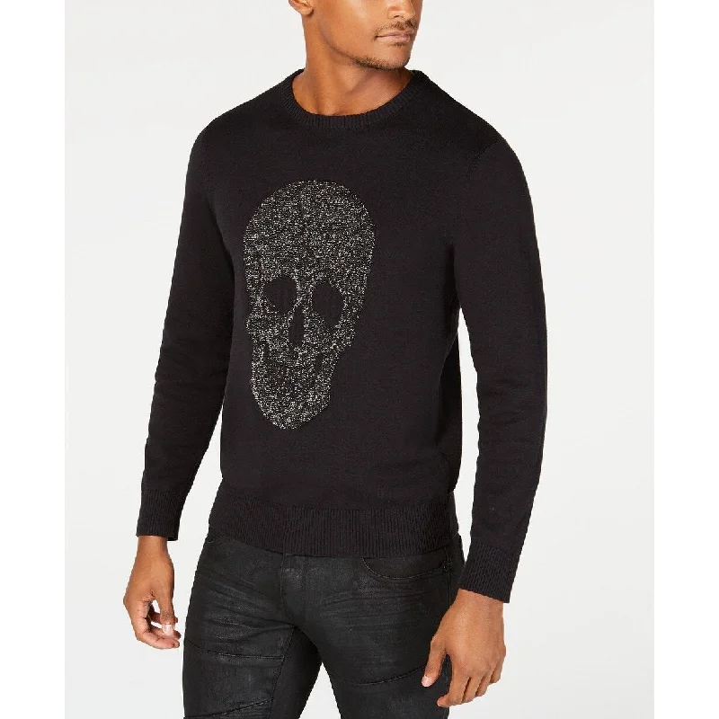 INC Men's Metallic Skull Sweater Black Size Large