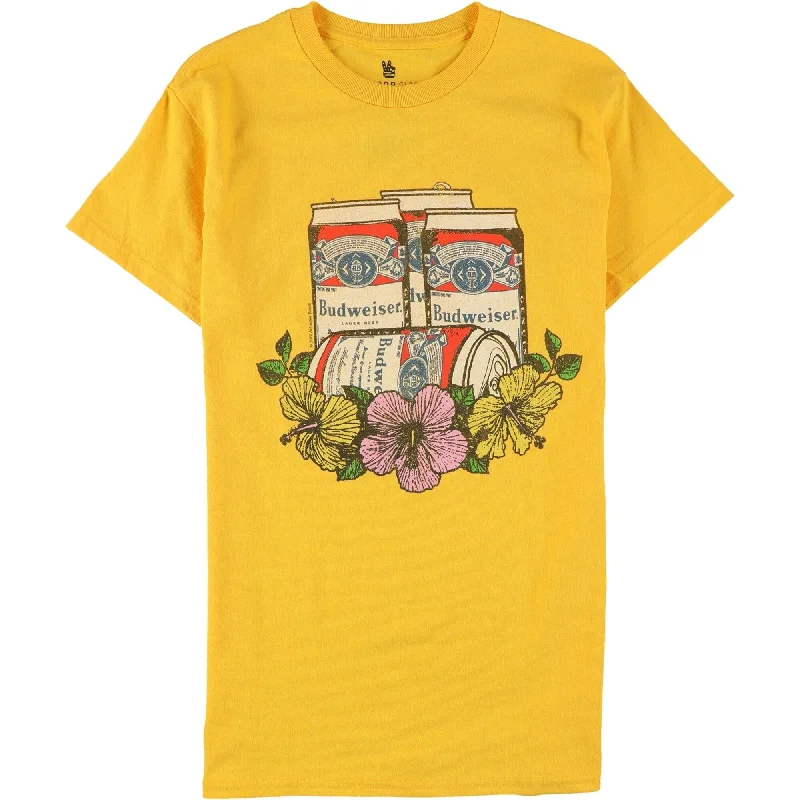 Junk Food Mens Bud Cans & Flowers Graphic T-Shirt