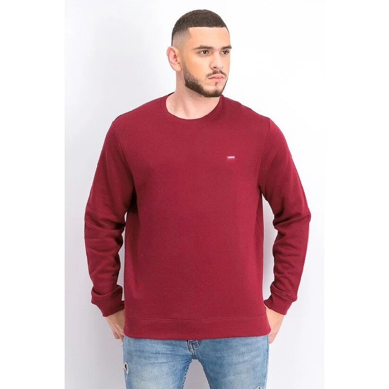 Levi's Men's Bailey Logo Crew-Neck Sweatshirt Dark Red Size Small