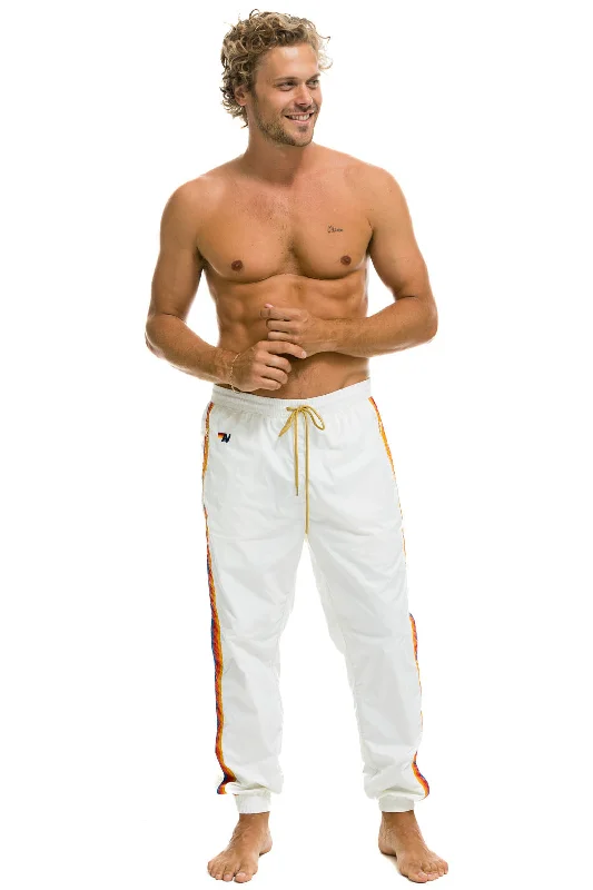 MEN'S 4 STRIPE WIND PANT - WHITE