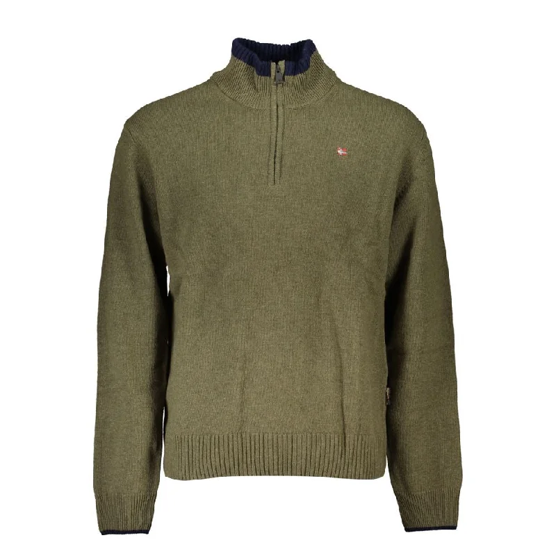 Napapijri Half-Zip  Sweater with Embroidery Men's Detail