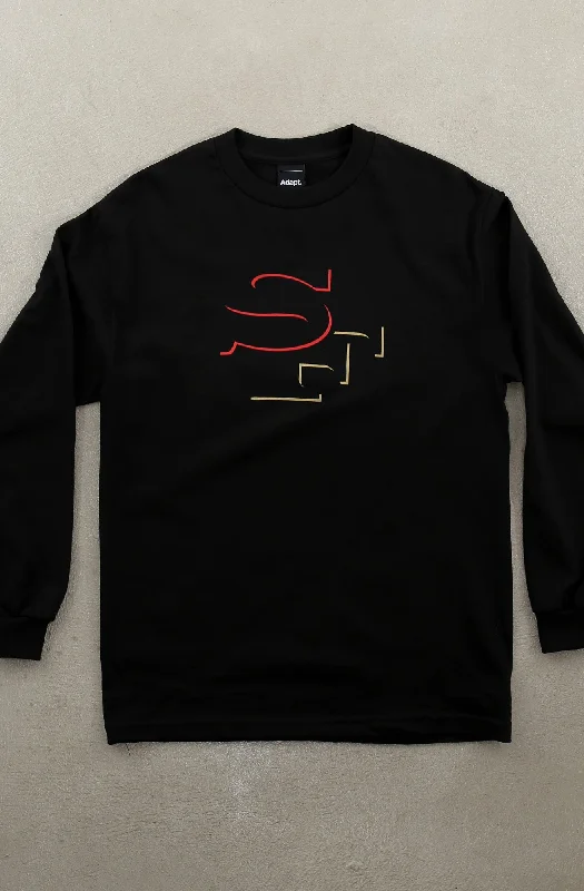 Red Eclipse (Men's Black/Red Long-Sleeve Tee)