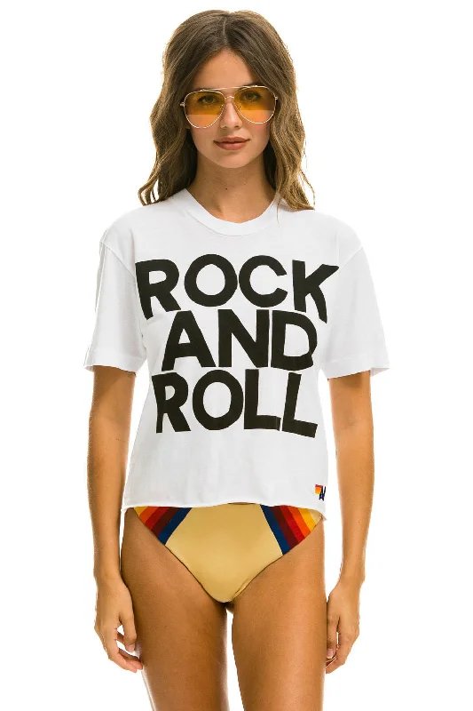 ROCK AND ROLL BOYFRIEND TEE - WHITE