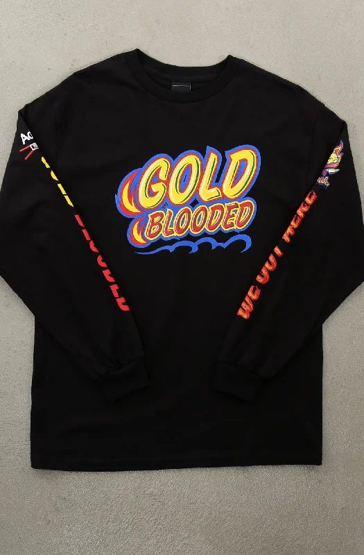 Señor Sisig x Adapt :: Gold Blooded Sisig (Men's Black Long Sleeve Tee)