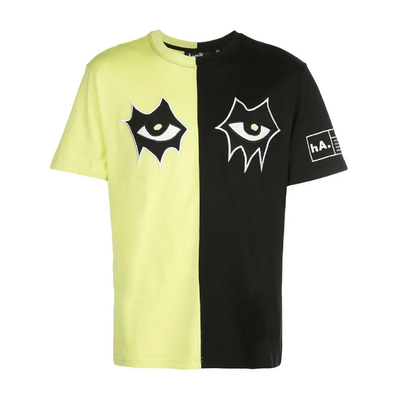 SPLIT IN HALF SIGNATURE EYES TEE BLACK/YELLOW