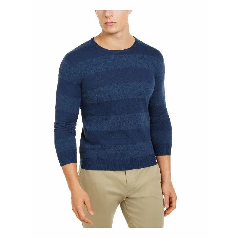 Tasso Elba Men's Rugby Boucle Sweater Blue Size Large