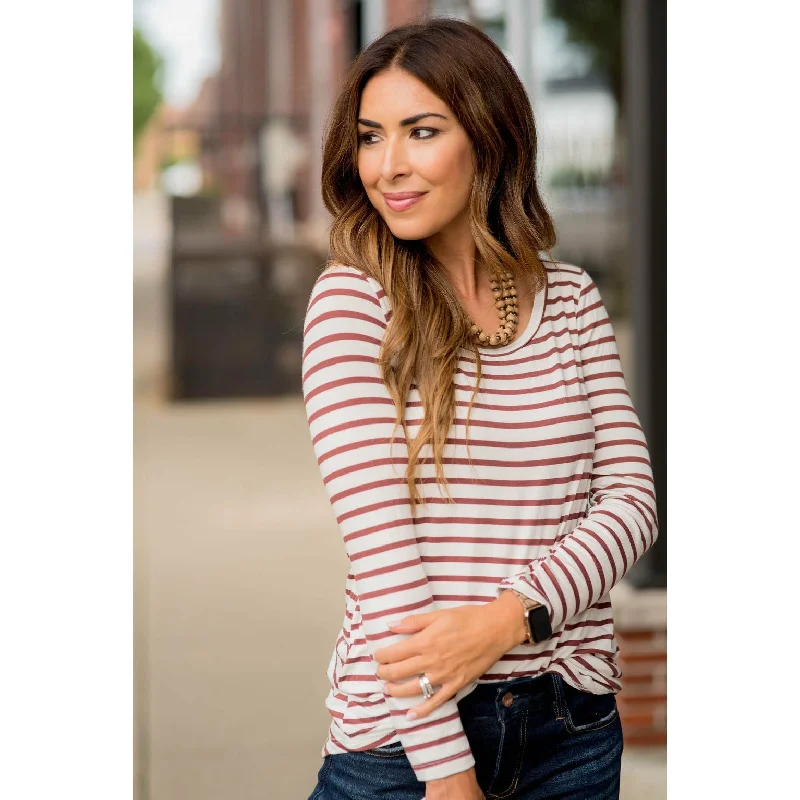 Thin Striped Long Sleeve Tee