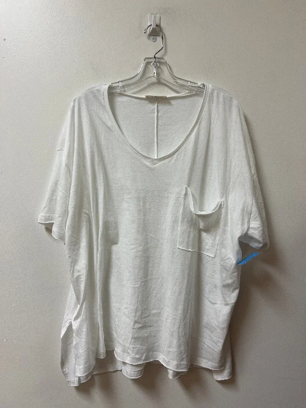 Top Short Sleeve Basic By Zenana Outfitters In White, Size: M