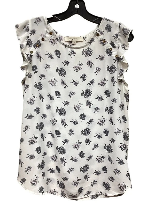 Top Short Sleeve By Loft In Floral Print, Size: L