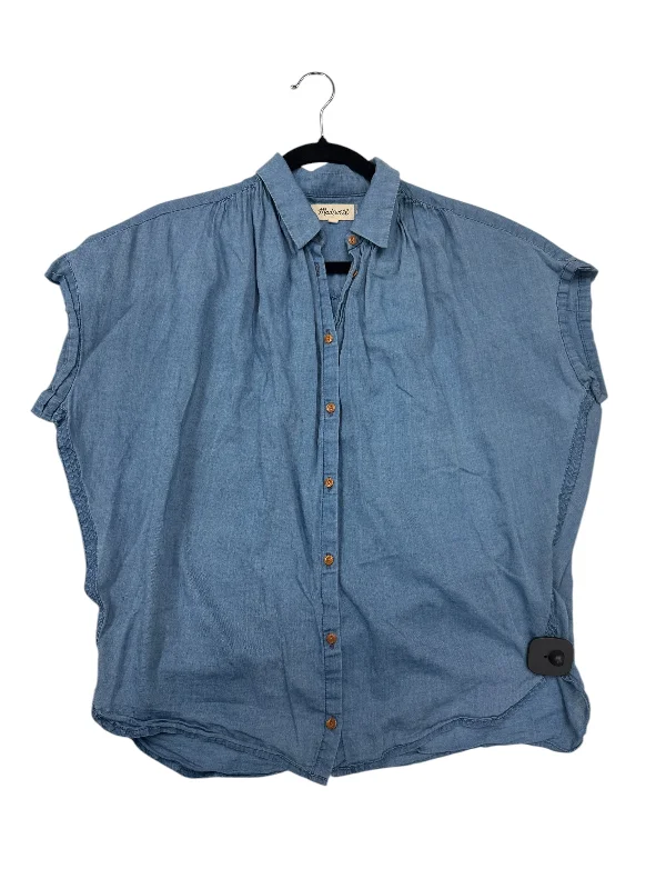 Top Short Sleeve By Madewell In Blue Denim, Size: S