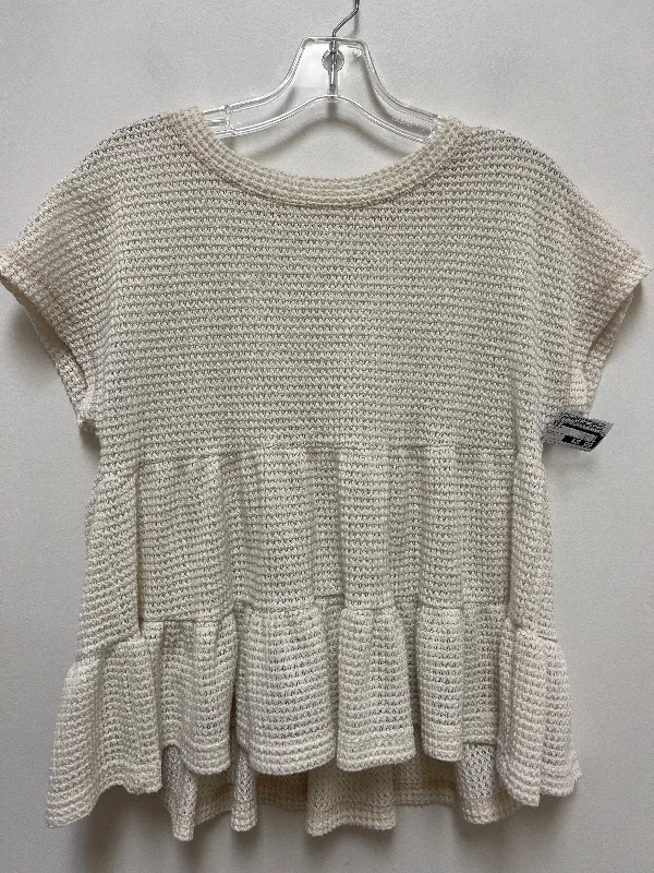 Top Short Sleeve By Mine In Cream, Size: S