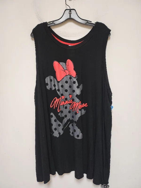 Top Sleeveless Basic By Walt Disney In Black & Red, Size: 3x