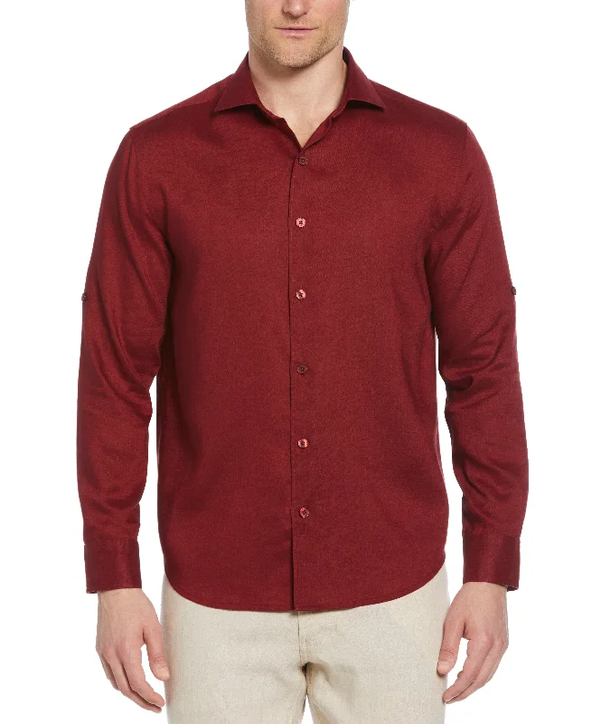 Travelselect™ Linen-Blend Rolled Sleeve Shirt