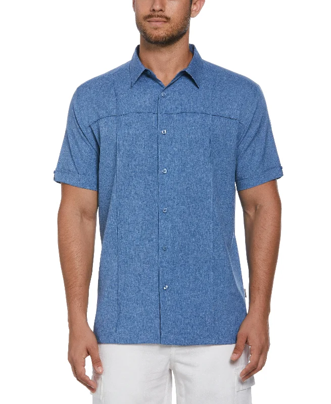 Big & Tall Two-Tone Cross Tuck Chambray Shirt