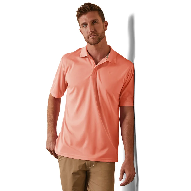 'Ariat' Men's Tek Polo - Peach Echo