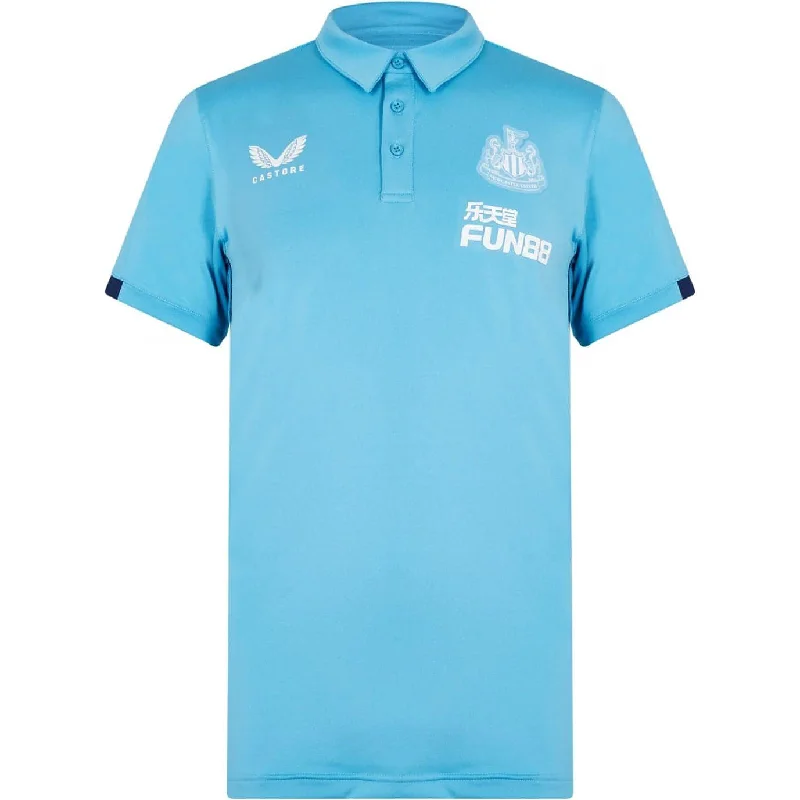 Castore Newcastle United 2022/23 Mens Travel Short Sleeve Polo Shirt - Blue