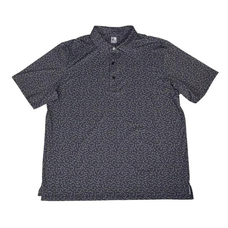 'FX Fusion' Men's Golf Tee Print Polo - Smoke