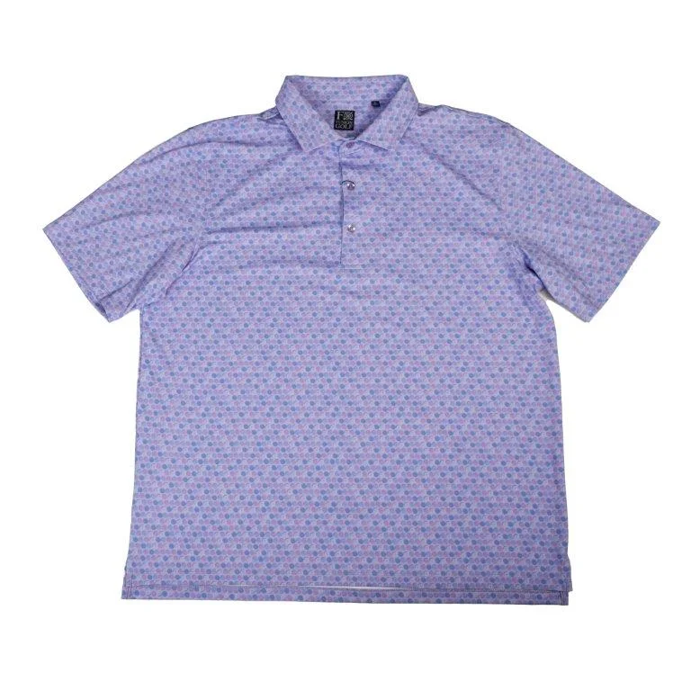 'FX Fusion' Men's Golfball Geo Print Polo - Lavender