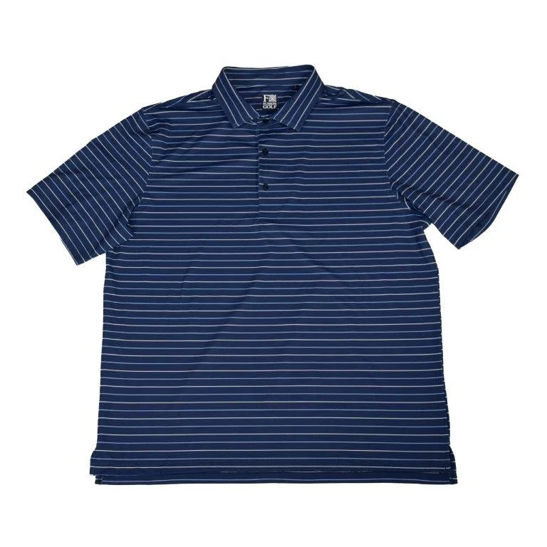 'FX Fusion' Men's Travis Stripe Print Polo - Navy