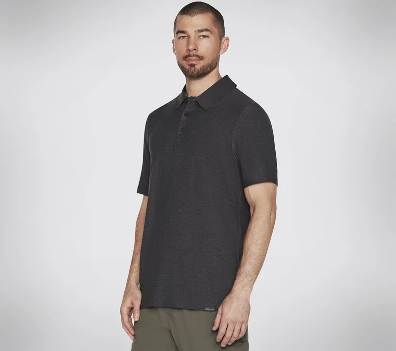 'Skechers' Men's GO DRI All Day Polo - Black / Charcoal