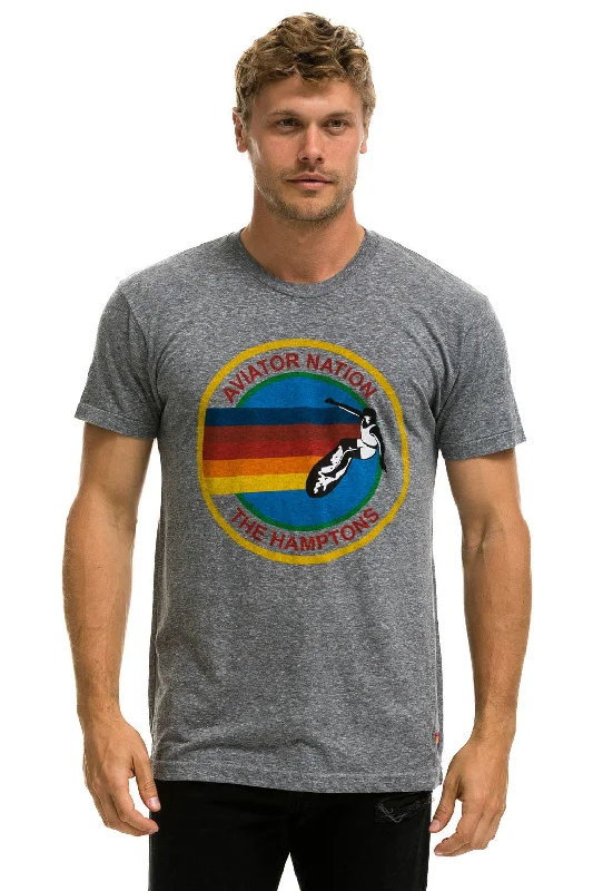 AVIATOR NATION HAMPTONS UNISEX CREW TEE - HEATHER GREY