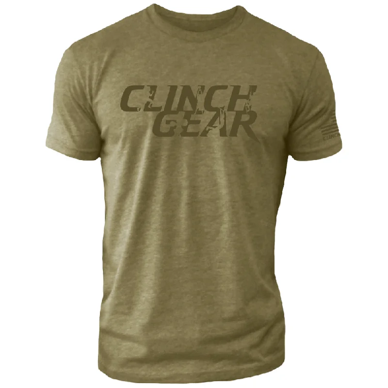 Clinch Gear Stacked – Crew Tee – Military Green/Green