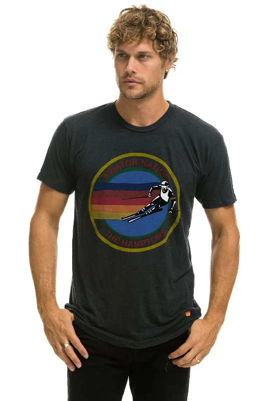 AVIATOR NATION HAMPTONS UNISEX CREW TEE - CHARCOAL