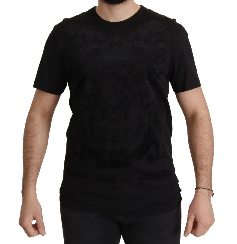 Dolce & Gabbana Elegant  Baroque Crewneck Men's Tee